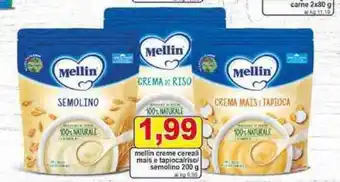 mellin creme cereali mais e tapioca/riso/semolino 200 g