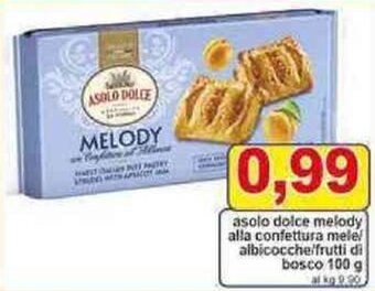 Pewex asolo dolce melody alla confettura mele/ albicocche/ frutti di bosco 100 g offerta