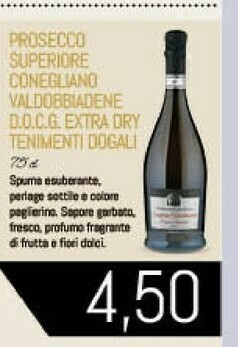 Conad Tenimenti dogali Prosecco Superiore Conegliano Valdobbiadene Docg Extra Dry offerta