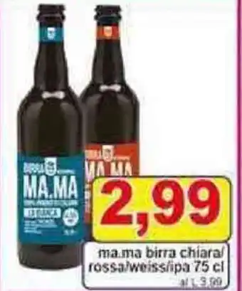 Pewex ma.ma birra chiara/ rossa/weiss/ipa 75 cl offerta