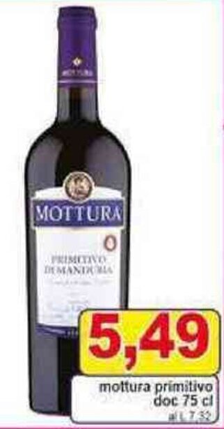 Pewex mottura primitivo doc 75 cl offerta