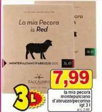 Pewex la mia pecora montepulciano d' abruzzo/pecorino igt 3 l offerta
