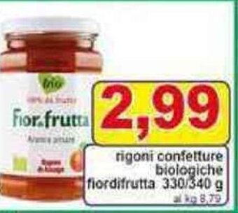Pewex rigoni confetture biologiche fiordifrutta 330/340 g offerta