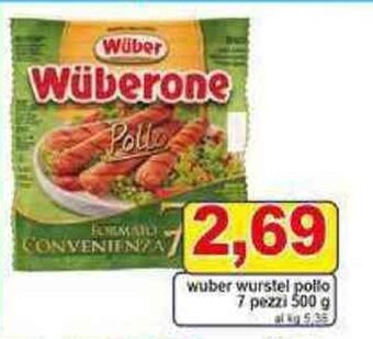 Pewex wuber wurstel pollo 7 pezzi 500 g offerta