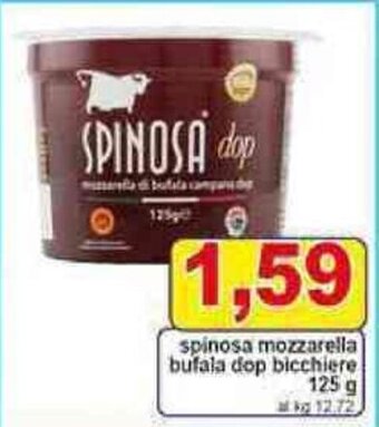 Pewex spinosa mozzarella bufala dop bicchiere 125 g offerta