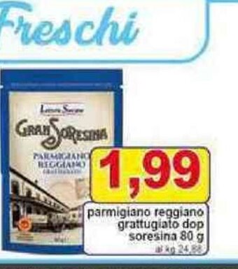 Pewex parmigiano reggiano grattugiato dop soresina 80 g offerta
