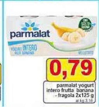 Pewex parmalat yogurt intero frutta banana -fragola 2x125 g offerta