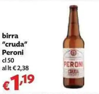 Panorama Peroni "cruda" birra 50cl offerta