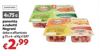 Panorama Negroni Pancetta A Cubetti 75g x 4 offerta