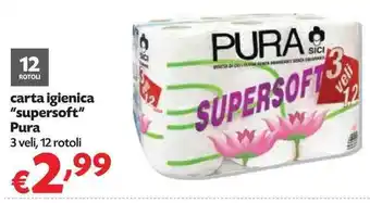 Panorama Pura "supersoft" carta igienica 12 rotoli offerta