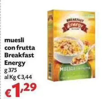 Panorama Energy Breakfast muesli con frutta 375g offerta