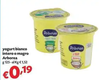 Panorama Arborea Yogurt bianco intero o magro 125g offerta