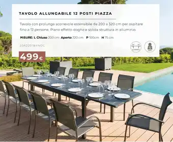 TAVOLO ALLUNGABILE 12 POSTI PIAZZA