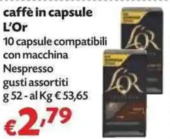 Panorama L'Or caffè in capsule 10 capsule 52g offerta