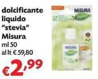 Panorama Misura "stevia" dolcificante liquido 50ml offerta