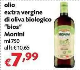 Panorama Monini "bios" olio extra vergine di oliva biologico 750ml offerta