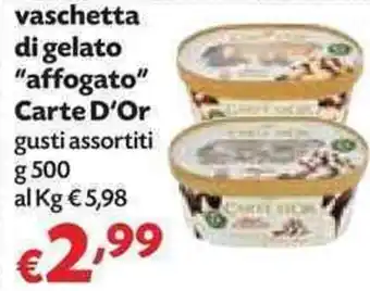 Panorama Carte d'Or "Affogato" vaschetta di gelato 500g offerta