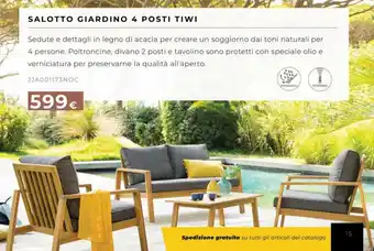 Kasanova SALOTTO GIARDINO 4 POSTI TIWI offerta