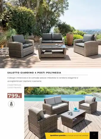 Kasanova SALOTTO GIARDINO 4 POSTI POLYNESIA offerta