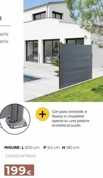 SEPARÈ PARAVENTO ALLUNGABILE L 600 cm P 9,4 cm H 180 cm