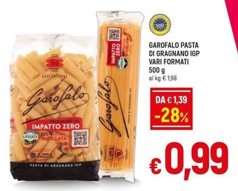 Galassia GAROFALO PASTA DI GRAGNANO IGP VARI FORMATI 500 g offerta
