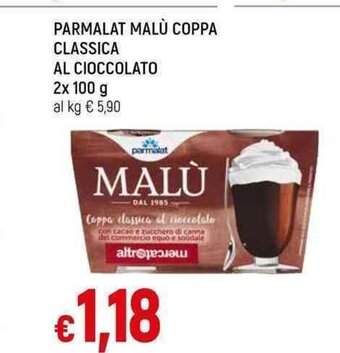 Galassia PARMALAT MALÙ COPPA CLASSICA AL CIOCCOLATO 2 x 100 g offerta