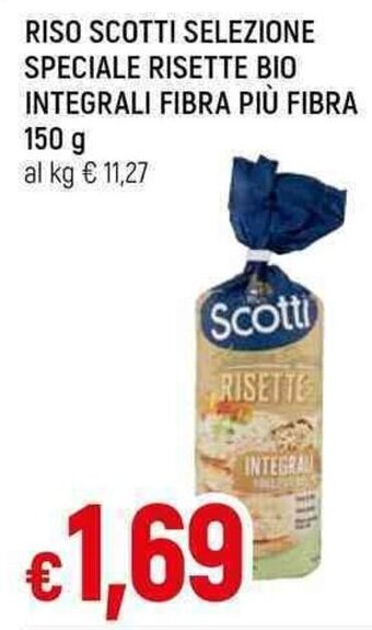 RISO SCOTTI SELEZIONE SPECIALE RISETTE BIO INTEGRALI FIBRA PIÙ FIBRA 150 g