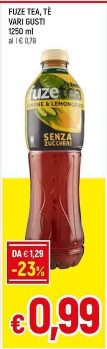 Galassia FUZE TEA, TÈ VARI GUSTI 1250 ml offerta
