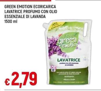 GREEN EMOTION ECORICARICA LAVATRICE PROFUMO CON OLIO ESSENZIALE DI LAVANDA 1500 ml