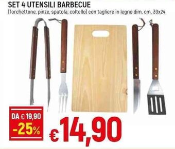 SET 4 UTENSILI BARBECUE