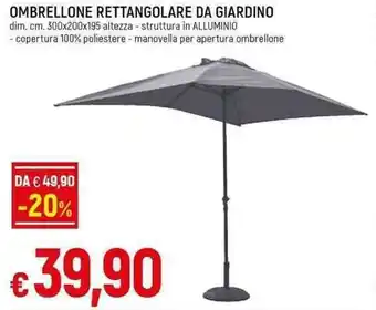 Galassia OMBRELLONE RETTANGOLARE DA GIARDINO offerta