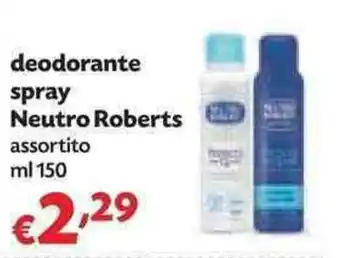Panorama Neutro Roberts Deodorante spray 150ml offerta