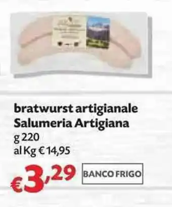 Panorama Salumeria Artigiana Bratwurst artigianale 220g offerta