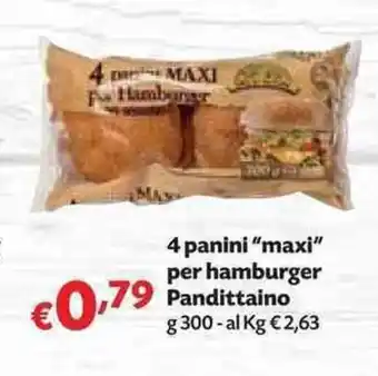 Panorama Pandittaino "Maxi" per hamburger 4 panini 300g offerta