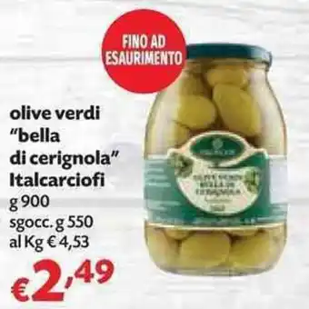 Italcarciofi "Bella di cerignola" olive verdi 900g