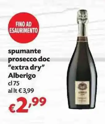 Panorama Alberigo "Extra dry" Spumante prosecco doc 75cl offerta
