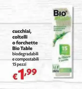 Bio Table Cucchiai, coltelli o forchette 15 pezzi