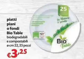 Panorama Bio Table Piatti Piani o fondi 22cm 25 pezzi offerta