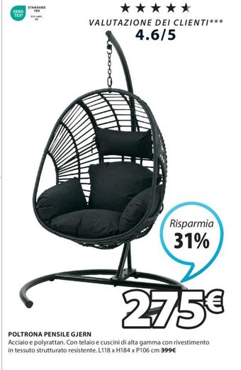 JYSK POLTRONA PENSILE GJERN offerta