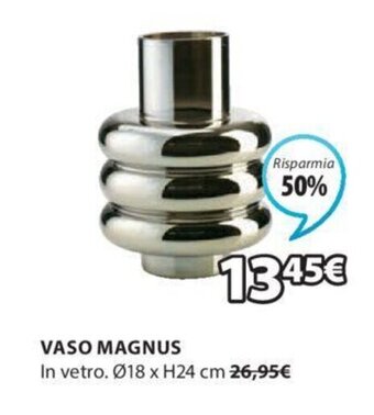 JYSK VASO MAGNUS In vetro. Ø18 x H24 cm offerta