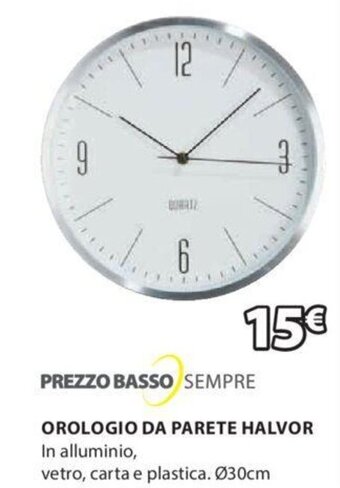 JYSK OROLOGIO DA PARETE HALVOR offerta