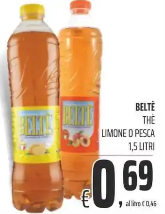 Coop BELTÈ THÈ LIMONE O PESCA 1,5 LITRI offerta