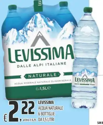 Coop LEVISSIMA DALLE ALPI ITALIANE NATURALE 6 LEVISSIMA ACQUA NATURALE 6 BOTTIGLIE offerta