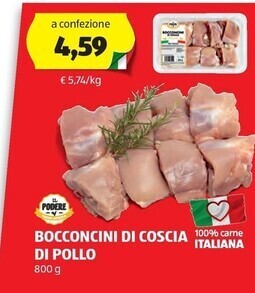 ALDI Il podere bocconcini di coscia di pollo offerta