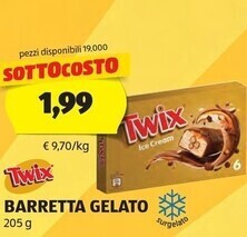Twix barretta gelato