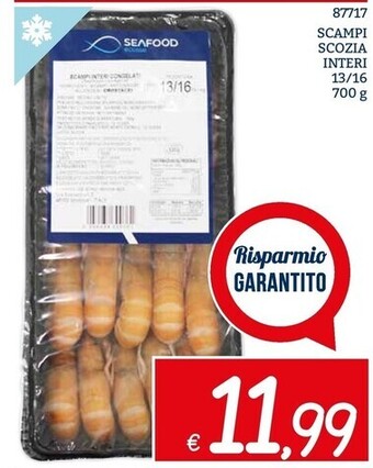 Seafood scampi scozia interi