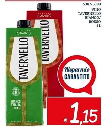 Zona Tavernello vino bianco/ rosso offerta