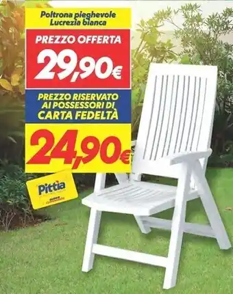 Iper Super Conveniente Poltrona pieghevole lucrezia bianca offerta