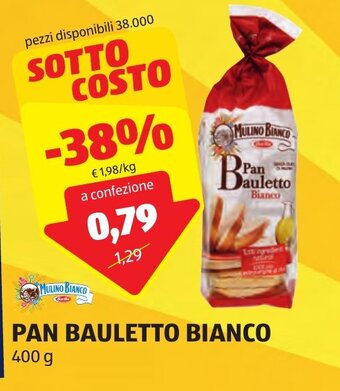 ALDI MULINO BIANCO PAN BAULETTO BIANCO 400 g offerta