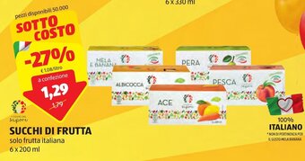 ALDI SUCCHI DI FRUTTA 6 x 200 ml offerta
